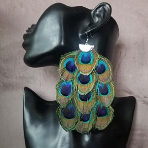Artisan Crafted Peacock Totem Earrings